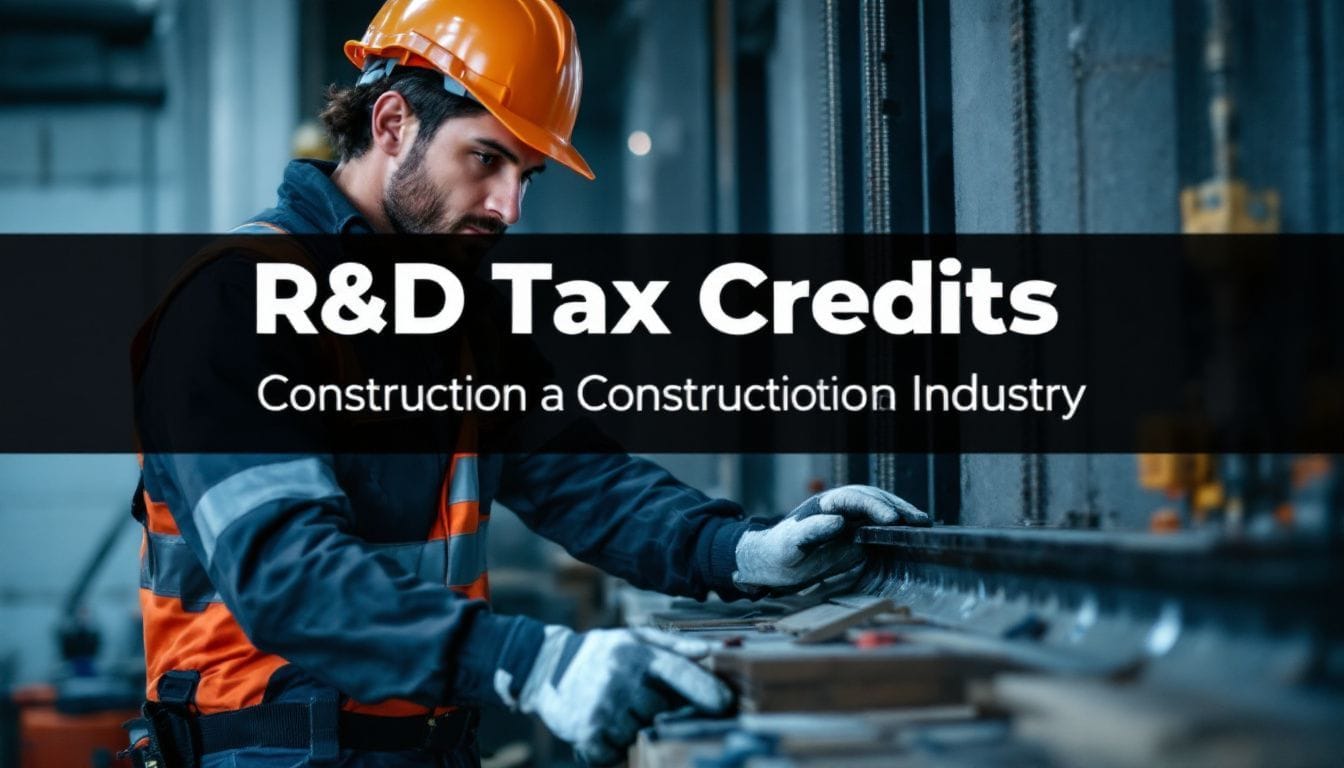 A construction worker examining new materials for R&D tax credits.